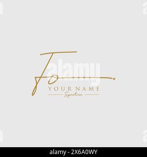 Modèle de logo de signature FO Illustration de Vecteur