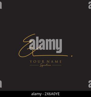 Modèle de logo de signature EX Illustration de Vecteur