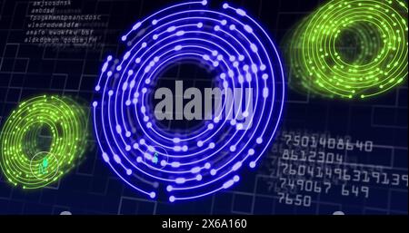 Image d'icônes et de formes écologiques sur le traitement des données Banque D'Images