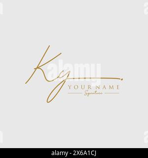 Modèle de logo de signature KY Illustration de Vecteur