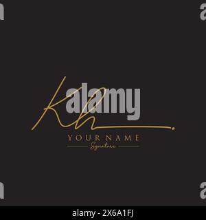 Modèle de logo signature KH Illustration de Vecteur