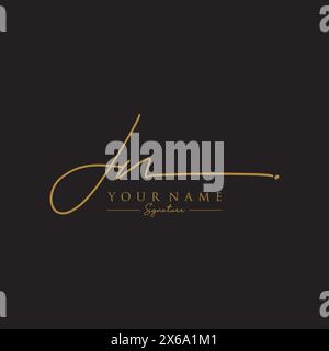 Modèle de logo de signature JN Illustration de Vecteur