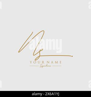 Modèle de logo de signature NS Illustration de Vecteur