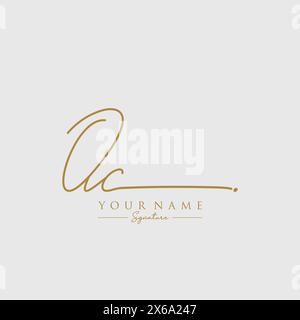 Modèle de logo de signature OC Illustration de Vecteur