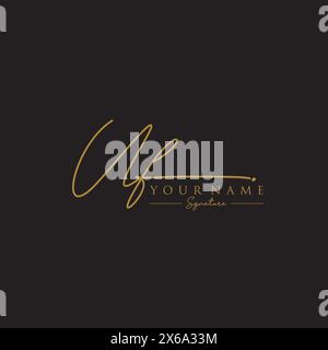 Modèle de logo de signature UF Illustration de Vecteur