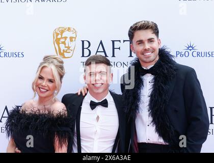Londres, Royaume-Uni. 12 mai 2024. Lisa Baggs, Joe Baggs et George Baggs assistent aux BAFTA Television Awards 2024 au Royal Festival Hall de Londres. (Photo de Mario Mitsis/SOPA images/SIPA USA) crédit : SIPA USA/Alamy Live News Banque D'Images