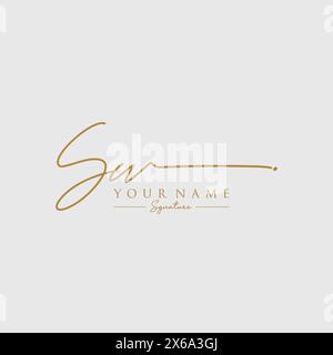 Modèle de logo de signature SW Illustration de Vecteur