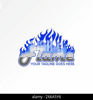Conception de logo concept graphique créatif premium abstrait vecteur stock texte de mot de passe Flame font Flame Fire gaz chaud. Lié à la marque de typographie monogramme Illustration de Vecteur