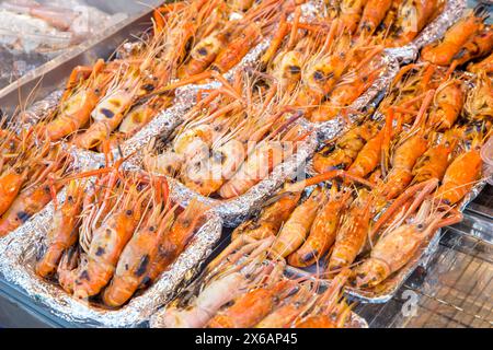 crevettes de rivière grillées ou crevettes - style fruits de mer Banque D'Images