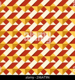 Motif géométrique simple sans couture avec couleur rouge et orange Illustration de Vecteur