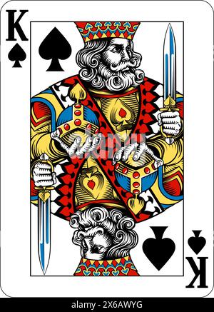 King of Spades Design de Deck of Playing Cards Illustration de Vecteur