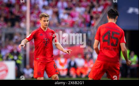 Munich, Allemagne.12 mai 2024. Joshua Kimmich (Muenchen) Aleksandar Pavlovic (Muenchen) FC Bayern Munich - VfL Wolfsburg 12.05.2024 Copyright (nu Banque D'Images