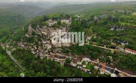 Drone photo Rocamadour France Europe Banque D'Images