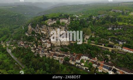 Drone photo Rocamadour France Europe Banque D'Images