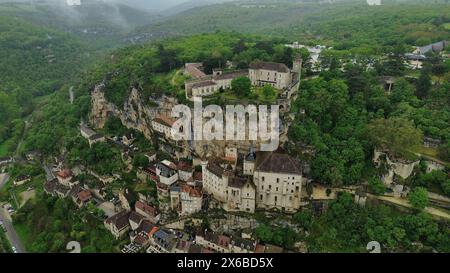 Drone photo Rocamadour France Europe Banque D'Images