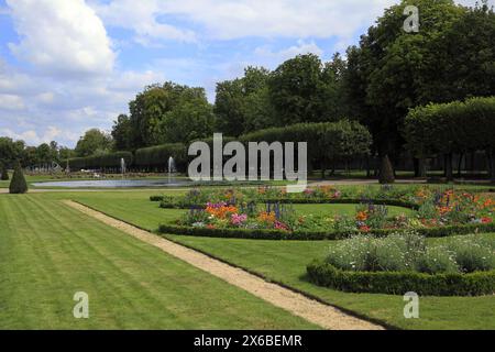 Jardins à la française du Château de Luneville dit « le Versailles Lorrain ». Luneville, Lorraine, France Banque D'Images