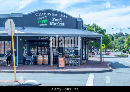 Crabbs Food Market sur Canning Road Kalamunda, une ville et banlieue est de Perth, en Australie occidentale. Banque D'Images