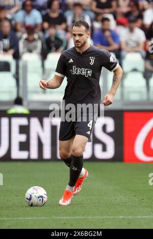 Federico Gatti de la Juventus en action lors du match de football Serie A entre la Juventus et Salernitana au stade Allianz de Turin, Italie - dimanche 12 mai 2024. Sport - Soccer . (Photo de Tano Pecoraro/Lapresse) Banque D'Images