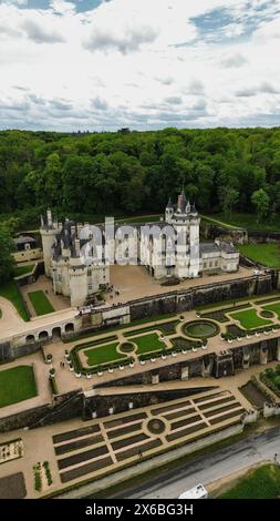 Drone photo château de Rigny-Ussé France Europe Banque D'Images