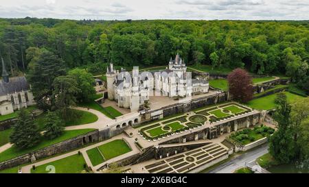 Drone photo château de Rigny-Ussé France Europe Banque D'Images