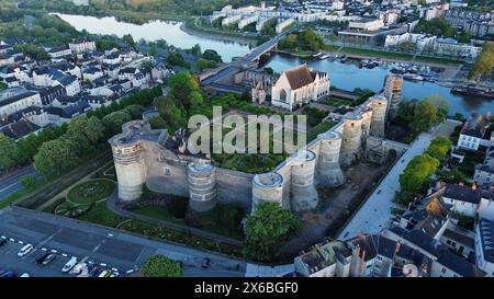 Drone photo château d'Angers France Europe Banque D'Images