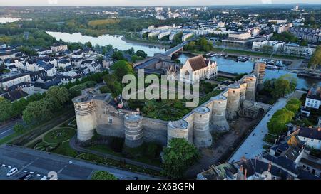 Drone photo château d'Angers France Europe Banque D'Images