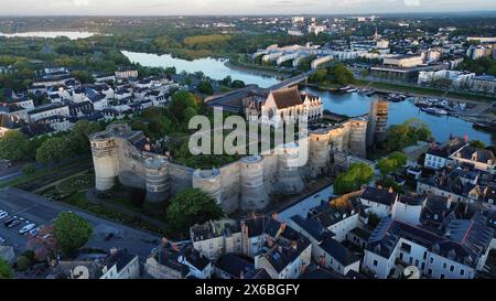 Drone photo château d'Angers France Europe Banque D'Images