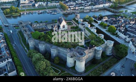 Drone photo château d'Angers France Europe Banque D'Images