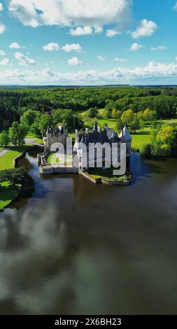 Drone photo château de Bretesche France Europe Banque D'Images