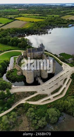 Drone photo Château de Suscinio France europe Banque D'Images