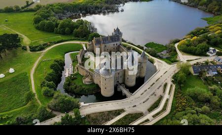 Drone photo Château de Suscinio France europe Banque D'Images