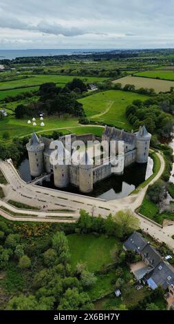 Drone photo Château de Suscinio France europe Banque D'Images