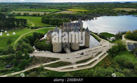 Drone photo Château de Suscinio France europe Banque D'Images