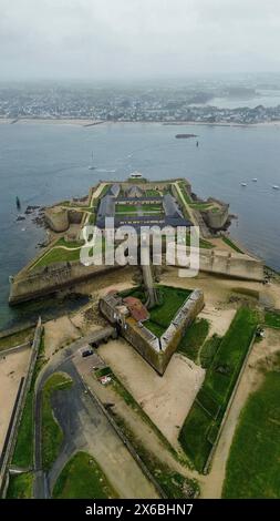 Drone photo citadelle Port-Louis France Europe Banque D'Images