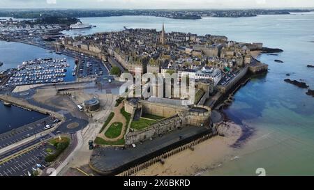 Drone photo Saint-Malo France Europe Banque D'Images