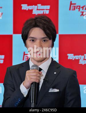 Tokyo, Japon. 14 mai 2024. Le patineur artistique Shoma Uno, triple médaillé olympique et double champion du monde, annonce sa retraite à 26 ans lors d’une conférence de presse à Tokyo, au Japon, le mardi 14 mai 2024. Photo de Keizo Mori/UPI crédit : UPI/Alamy Live News Banque D'Images