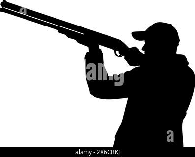 Silhouette de tir de chasseur. illustration vectorielle Illustration de Vecteur