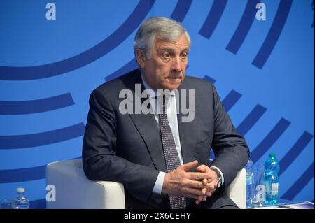 Italie, Rome, 14 mai 2024 : L'Association des commerçants (Confcommercio) rencontre les représentants des partis politiques en vue des prochaines élections européennes. Sur la photo Antonio Tajani, vice-président du Conseil et ministre des Affaires étrangères photo © Stefano Carofei/Sintesi/Alamy Live News Banque D'Images