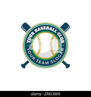 Modèle de conception de logo de badge de sport de baseball. Illustration vectorielle de l'illustration stock de conception d'icône de sports de baseball. Et quelques éléments pour logos, badge, Illustration de Vecteur