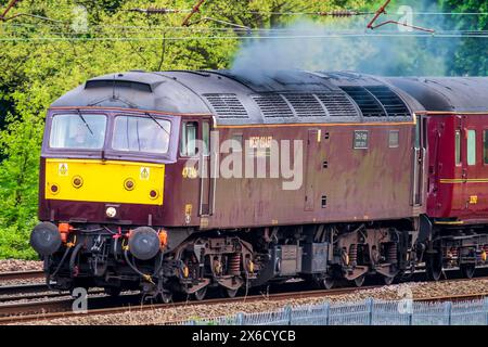 Locomotive diesel de classe 47 de West Coast Railways nommée Chris Fudge. Banque D'Images