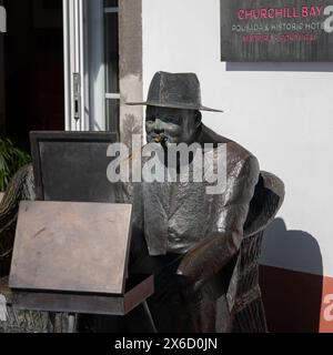 Statue de Winston Churchill dans la baie de Churchill, Câmara de Lobos, Madère, Portugal Banque D'Images