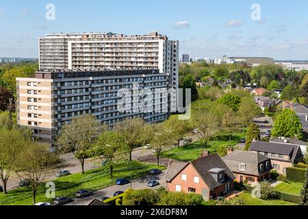 Immeubles d'appartements à la limite de Laeken et Neder-Over-Hembeek | immeubles d'appartements à la frontière de Laeken et Neder-Over-Hembeek maisons au p Banque D'Images