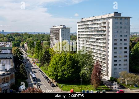 Immeubles d'appartements à la limite de Laeken et Neder-Over-Hembeek | immeubles d'appartements à la frontière de Laeken et Neder-Over-Hembeek Banque D'Images