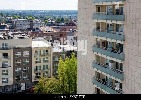 Immeubles d'appartements à la limite de Laeken et Neder-Over-Hembeek | immeubles d'appartements à la frontière de Laeken et Neder-Over-Hembeek Banque D'Images