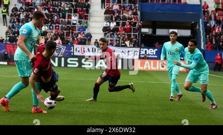 Pampelune, Espagne. 14 mai 2024. Sport. Football/Football. Match de football de la Liga EA Sports entre CA Osasuna et le RCD Mallorca joué au stade El Sadar à Pampelune (Espagne) le 14 mai 2024. Crédit : Inigo Alzugaray/cordon Press crédit : CORDON PRESS/Alamy Live News Banque D'Images