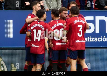 Pampelune, Espagne. 14 mai 2024. Sport. Football/Football. Lors du match de football de la Liga EA Sports entre CA Osasuna et le RCD Mallorca a joué au stade El Sadar à Pampelune (Espagne) le 14 mai 2024. Crédit : Inigo Alzugaray/cordon Press crédit : CORDON PRESS/Alamy Live News Banque D'Images