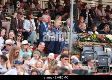 La reine Camilla et Henry Somerset, 12e duc de Beaufort, aux essais à cheval de Badminton le 12 mai 2024, Badminton Estate, Royaume-Uni (photo de Maxime David - MXIMD Pictures) Banque D'Images