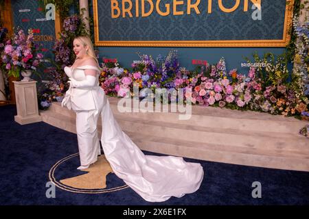 New York, États-Unis. 13 mai 2024. Nicola Coughlan participera à la première mondiale de la saison 3 de Netflix, Bridgerton, au Alice Tully Hall, Lincoln Center à New York, New York, États-Unis, le 13 mai 2024. (Photo de Thenews2/NurPhoto) crédit : NurPhoto SRL/Alamy Live News Banque D'Images