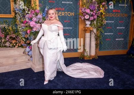 New York, États-Unis. 13 mai 2024. Nicola Coughlan participera à la première mondiale de la saison 3 de Netflix, Bridgerton, au Alice Tully Hall, Lincoln Center à New York, New York, États-Unis, le 13 mai 2024. (Photo de Thenews2/NurPhoto) crédit : NurPhoto SRL/Alamy Live News Banque D'Images