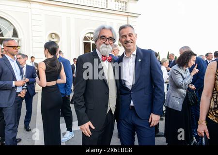 Roma, Italie. 13 avril 2024. Dîner de charité Coppa Italia a Villa Miani Roma - Roma, Italia - Nella foto Peppe Vessicchio e Gabriele Corsi - Martedì 14 Maggio 2024 (foto Valentina Stefanelli/LaPresse) dîner de charité Coupe d'Italie à Villa Miani Rome - Rome, Italie - sur la photo Peppe Vessicchio et Gabriele Corsi- mardi 14 mai 2024 (photo Valentina Stefanelli/LaPresse) crédit : LaPresse/Alamy Live News Banque D'Images